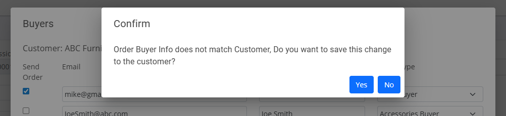 Buyer Confirm Change